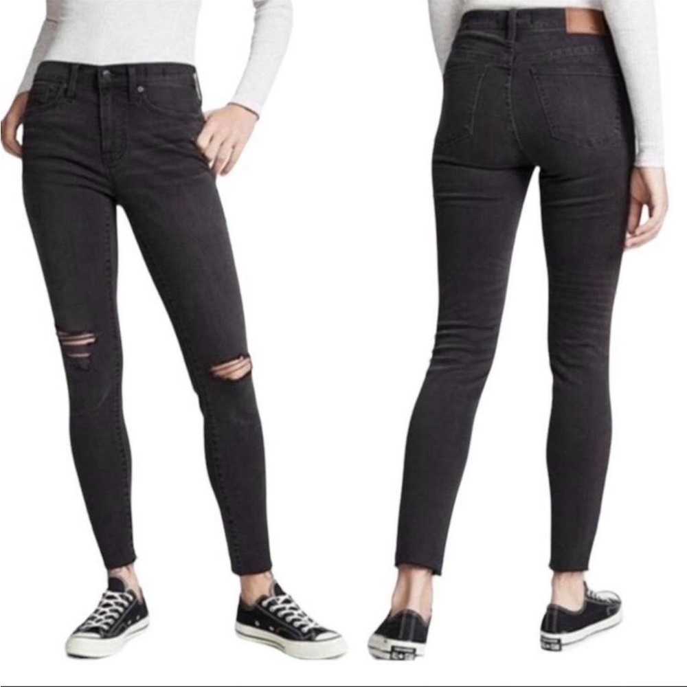 Madewell Black Distressed Skinny Jeans